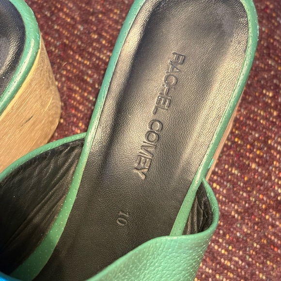 Rachel Comey Perforated Green Leather Clogs - Picture 3 of 5